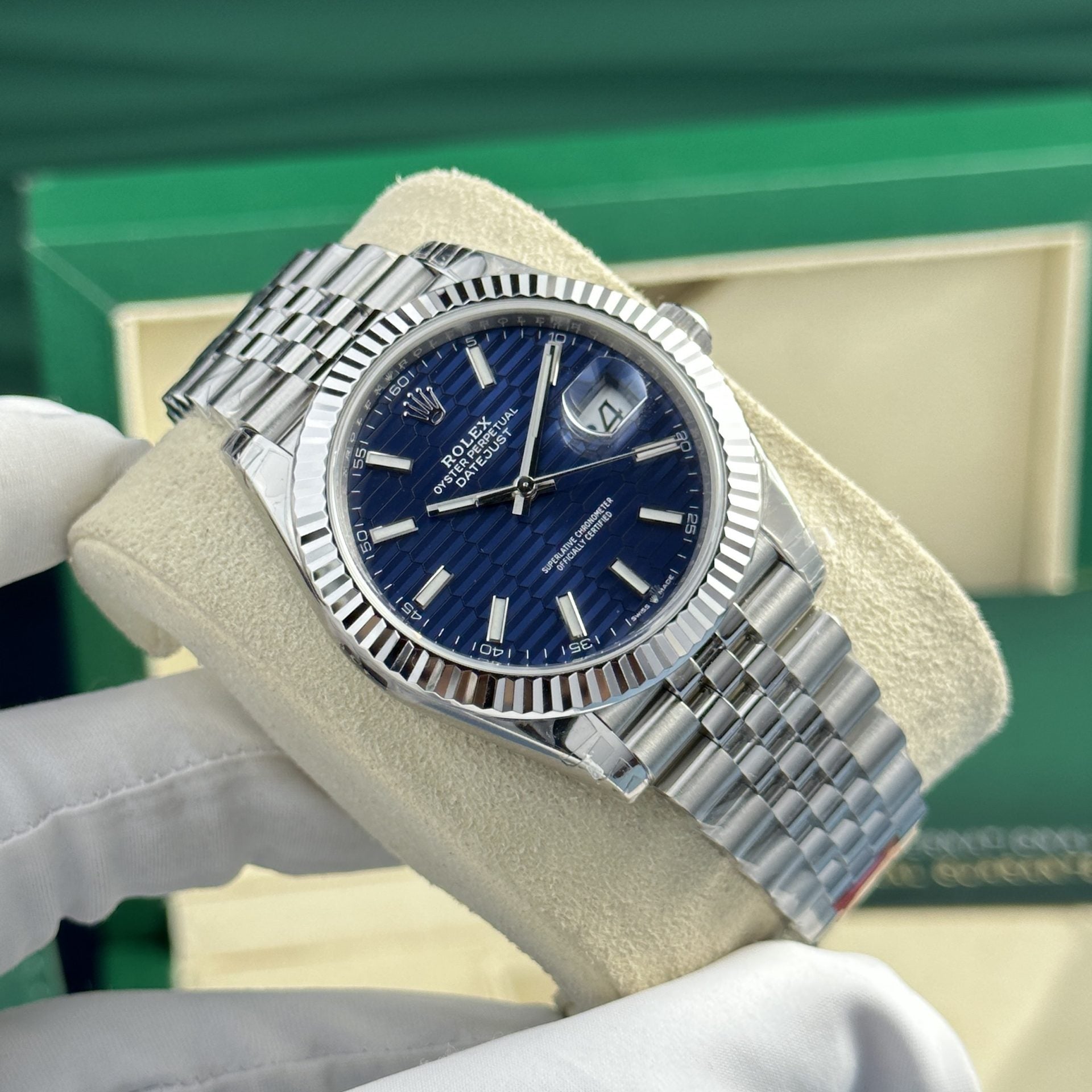 RLX DateJust Blue Motif Dial 41mm + Box