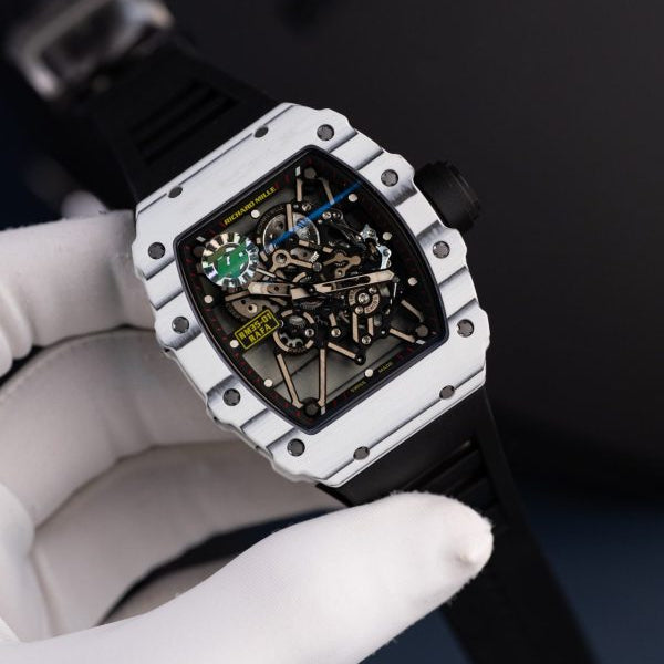 RM - 35-01 Rafael Nadal White Carbon 49,9x43mm with Box