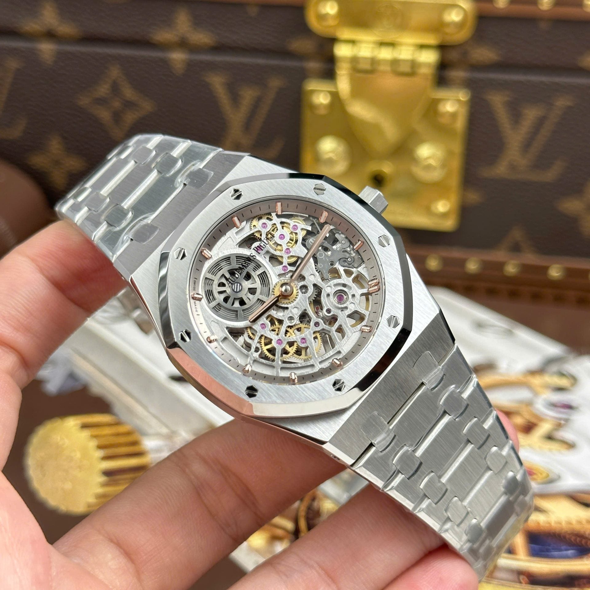AP - Royal Oak Jumbo Extra-thin 16204 Skeleton Dial 39mm with Box