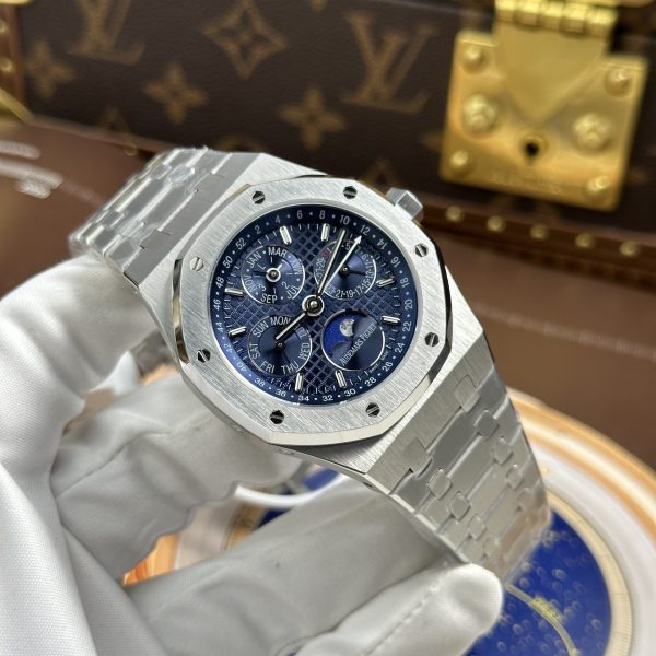 AP - Oak Perpetual Calendar 26574ST Blue Dial Automatic Movement 41mm with Box