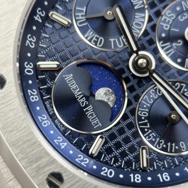 AP - Oak Perpetual Calendar 26574ST Blue Dial Automatic Movement 41mm with Box