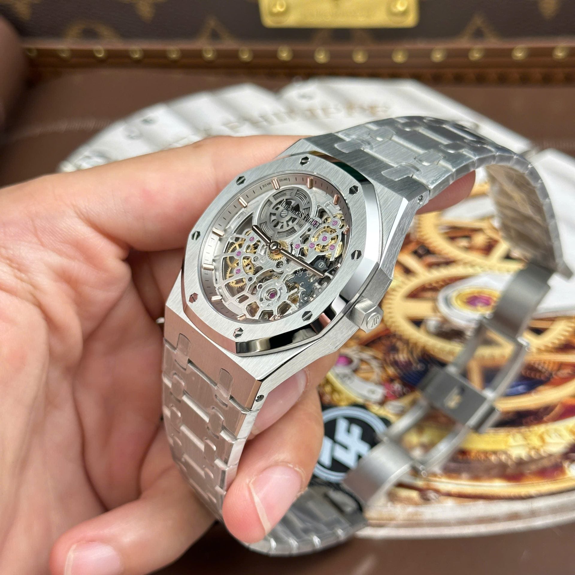 AP - Royal Oak Jumbo Extra-thin 16204 Skeleton Dial 39mm with Box