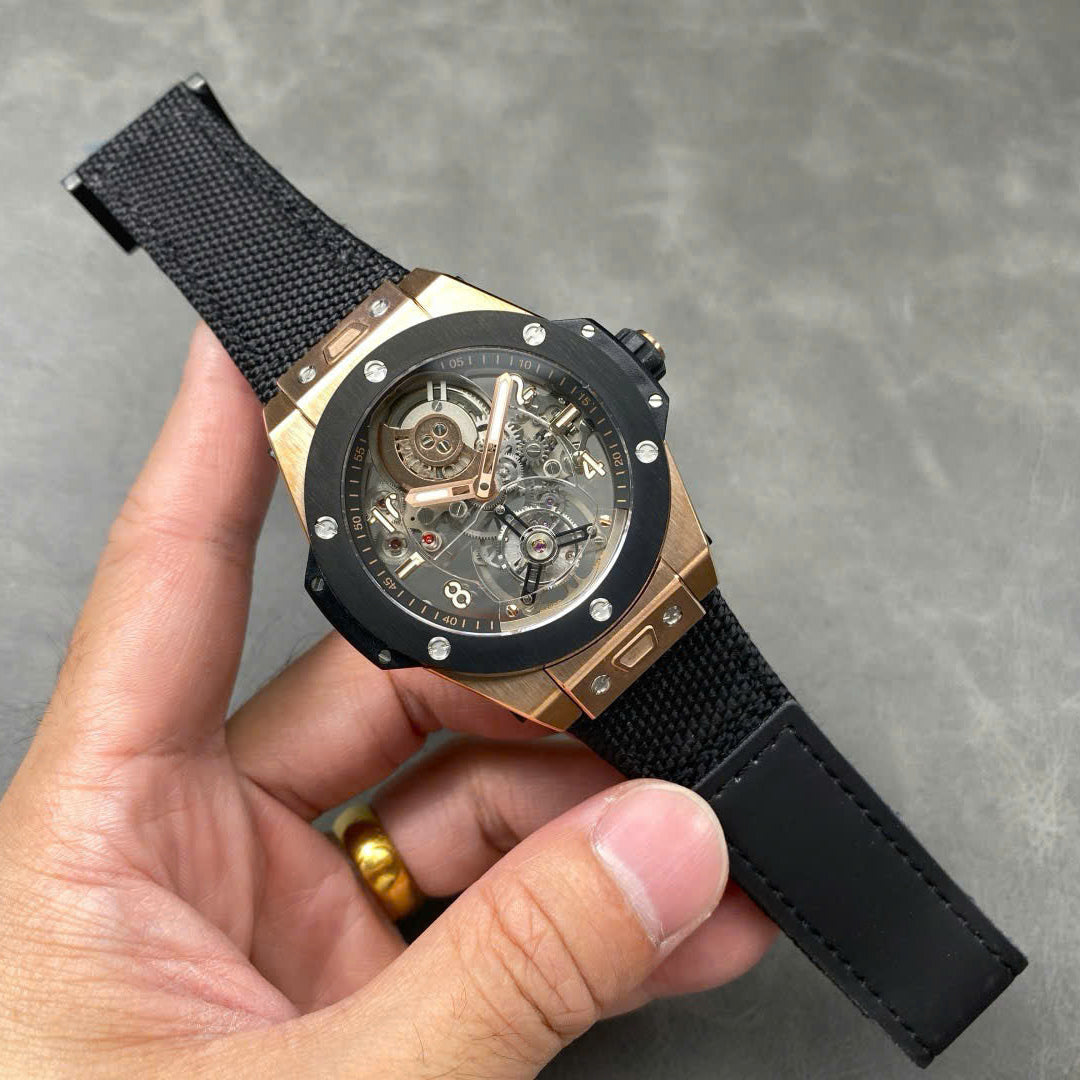 Hublot Big Bang Tourbillon Skeleton Dial Fabric Strap 45mm with Box