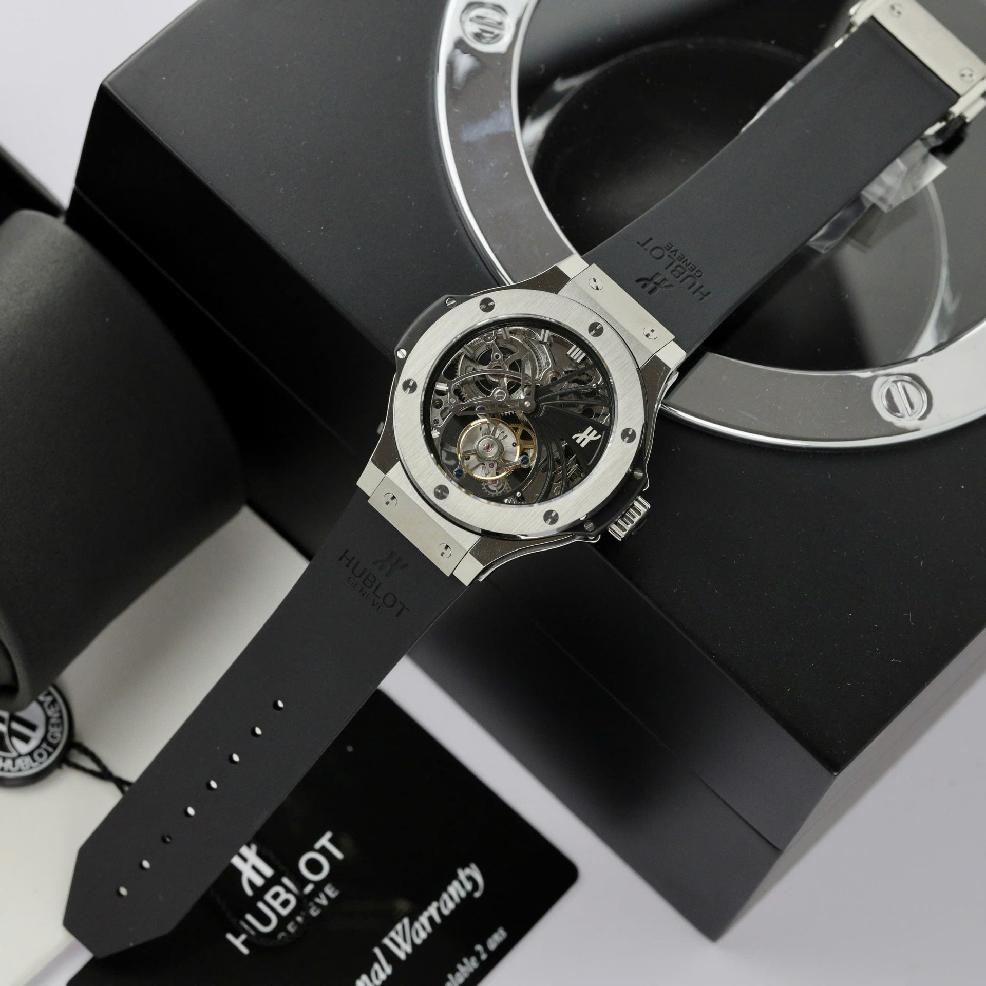 Hublot Big Bang Tourbillon Skeleton Dial Rubber Strap 44mm with Box