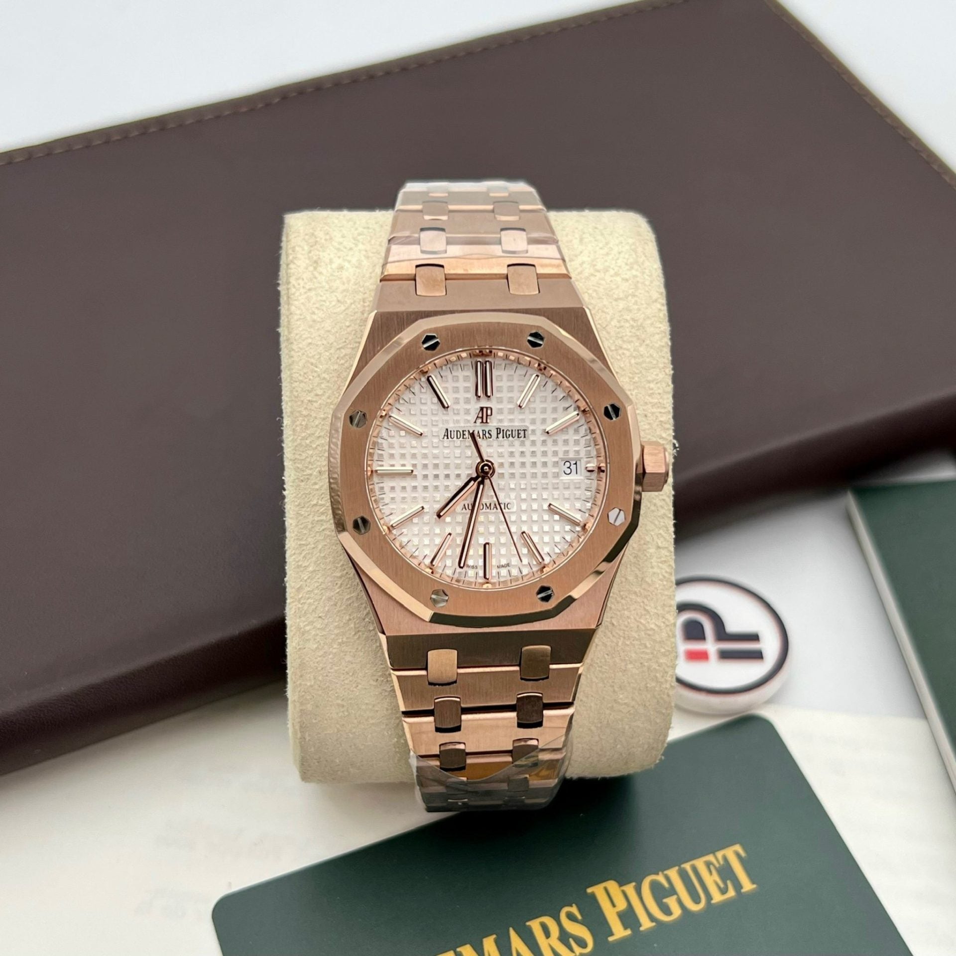 AP - Royal Oak 15450 White Dial Rose Gold 37mm with Box