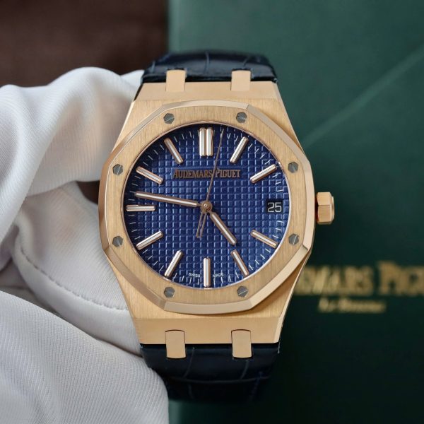 AP - Royal Oak 50th Anniversary Dial Blue 18K Gold Wrapped 41mm with Box