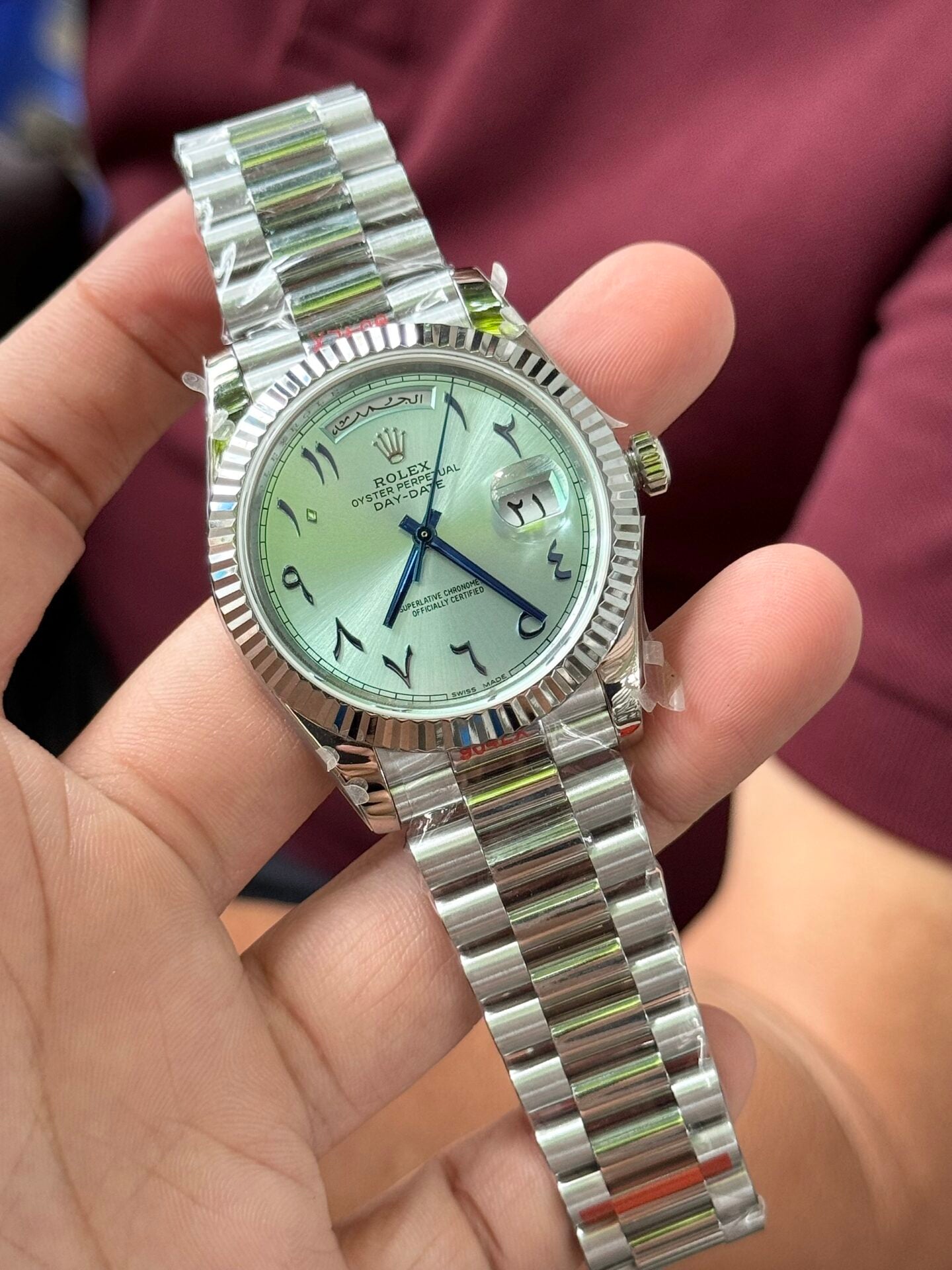 RLX Day Date Green Dial Arabic Numbers 40mm with Box