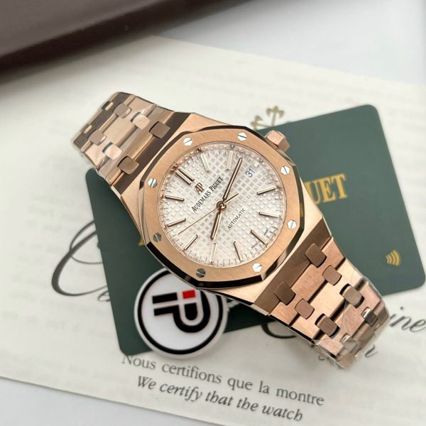 AP - Royal Oak 15450 White Dial Rose Gold 37mm with Box