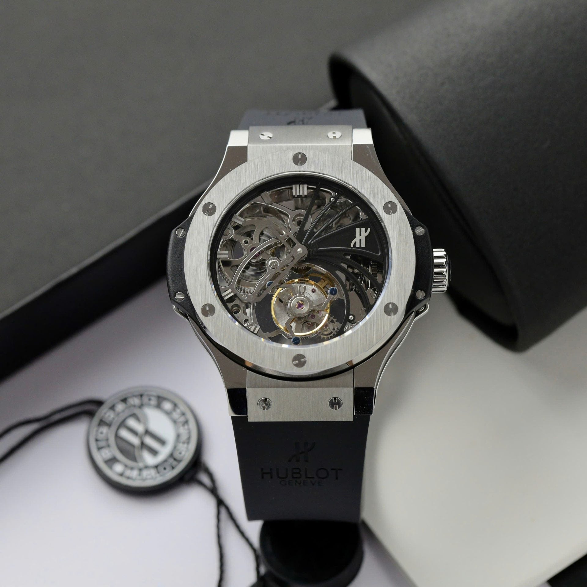 Hublot Big Bang Tourbillon Skeleton Dial Rubber Strap 44mm with Box