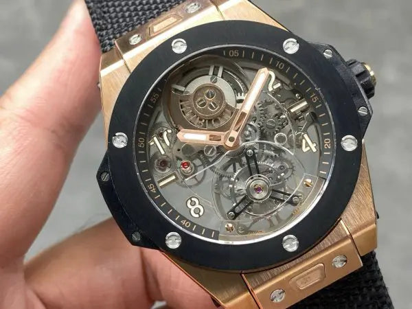 Hublot Big Bang Tourbillon Skeleton Dial Fabric Strap 45mm with Box