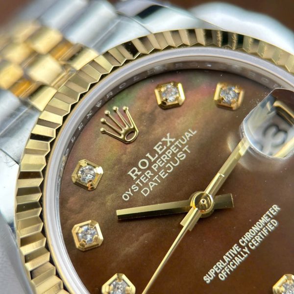 RLX DateJust Chocolate brown with diamond hour markers Dial 31mm with Box