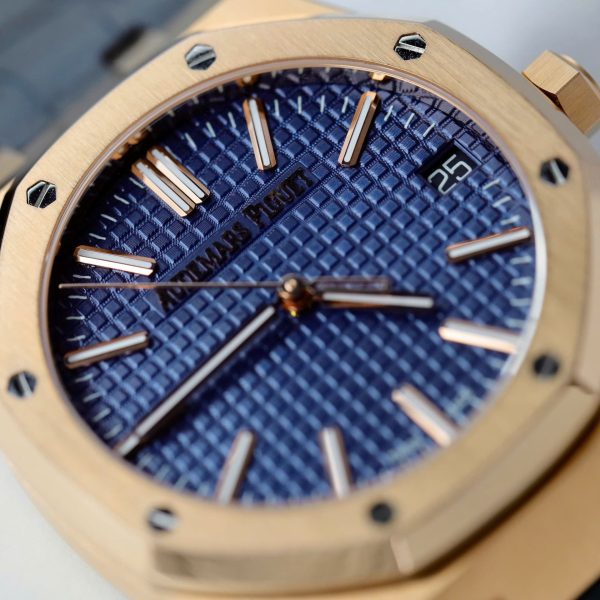 AP - Royal Oak 50th Anniversary Dial Blue 18K Gold Wrapped 41mm with Box