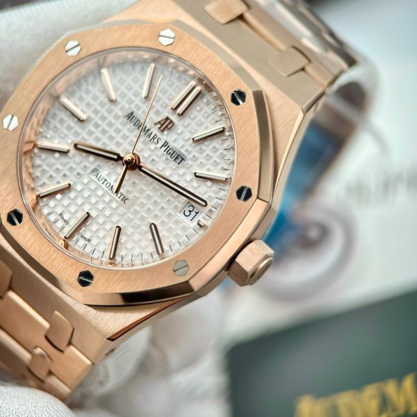 AP - Royal Oak 15450 White Dial Rose Gold 37mm with Box