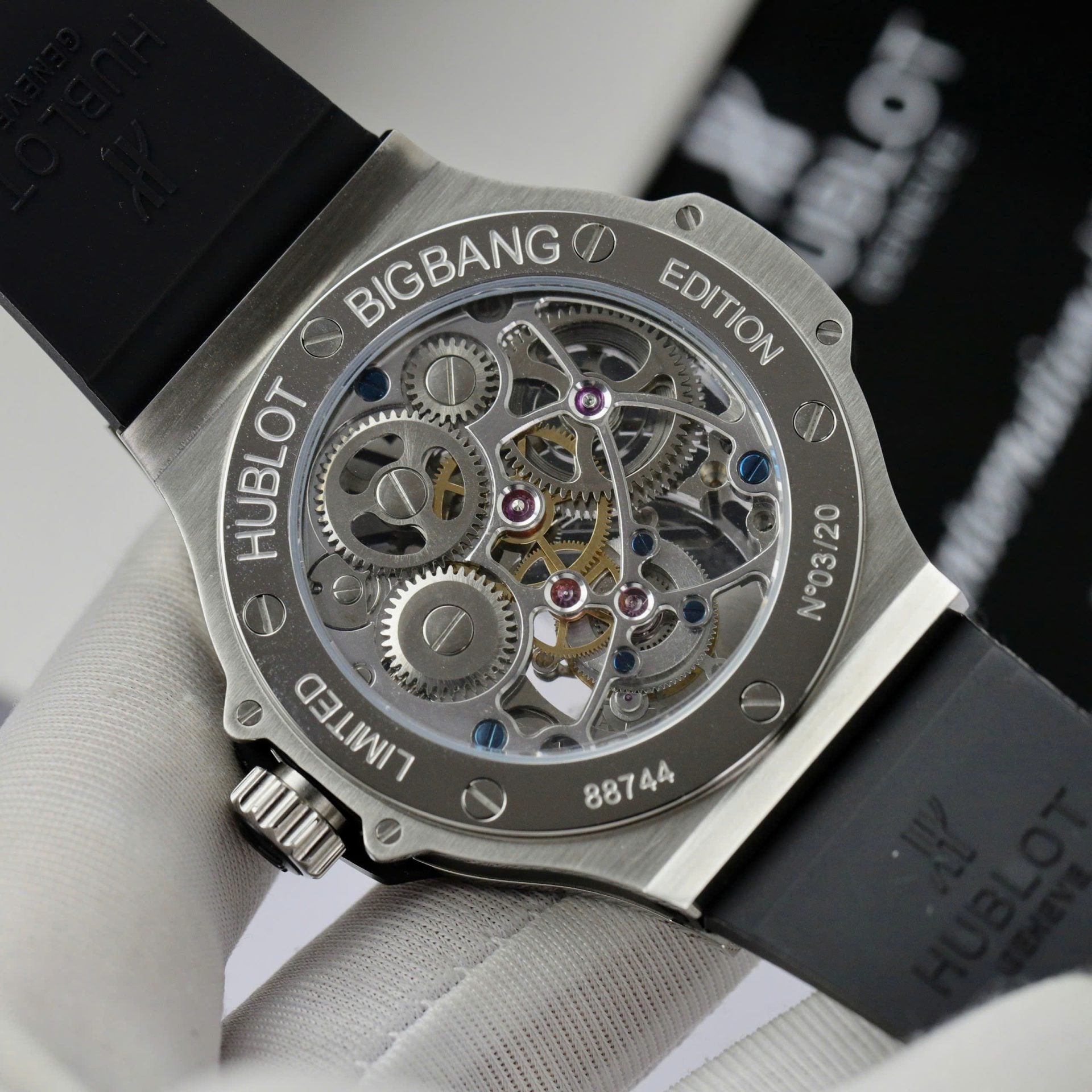 Hublot Big Bang Tourbillon Skeleton Dial Rubber Strap 44mm with Box